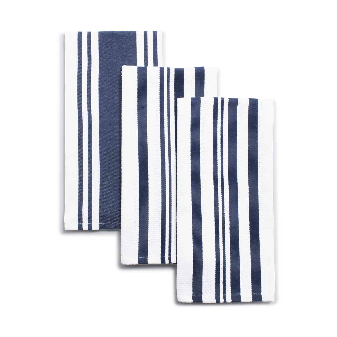 Set of 2 Classic NAVY BLUE TICKING STRIPE Cotton Dish Towels 